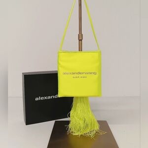 Alexander Wang Satin Crystal Fringe Shoulder Bag - Neon